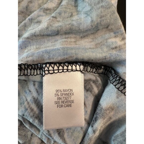 Dana Buchman Blue & Black Abstract Print Women's XL Midi Skirt Elastic Waist - Picture 4 of 6